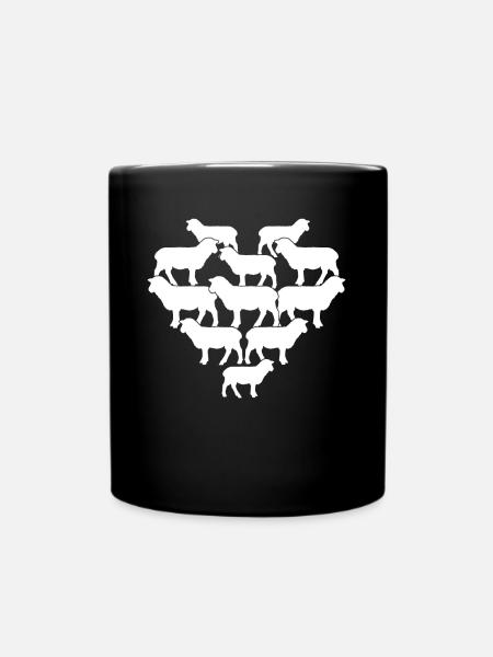 Moutons Cœur de mouton Moutons - Mug uni - noir