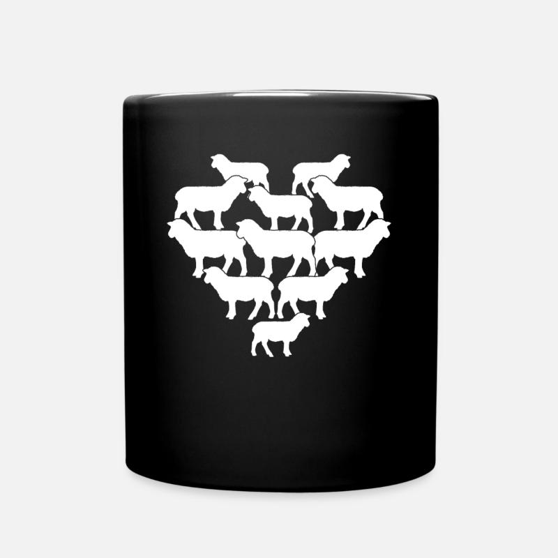 Moutons Cœur de mouton Moutons - Mug uni - noir