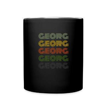 70s Retro Name Vintage Personalized George - Full Colour Mug - black - Front