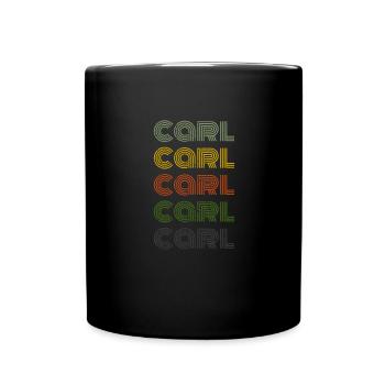 70s Retro Name Vintage Personalized Carl - Full Colour Mug - black - Front
