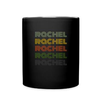 70s Retro Name Vintage Personalized Rachel - Full Colour Mug - black - Front