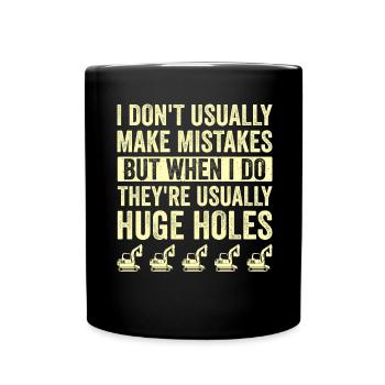 Retro Bagger Spruch Baggerfahrer Baustelle - Tasse einfarbig - Schwarz - Vorne