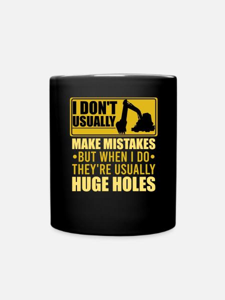 Retro Bagger Spruch Baggerfahrer Baustelle - Tasse einfarbig - Schwarz
