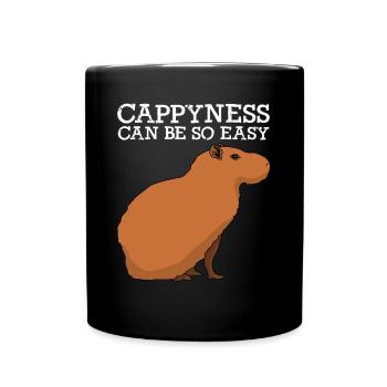 Capybara Happiness Capybaras - Tasse einfarbig - Schwarz - Vorne