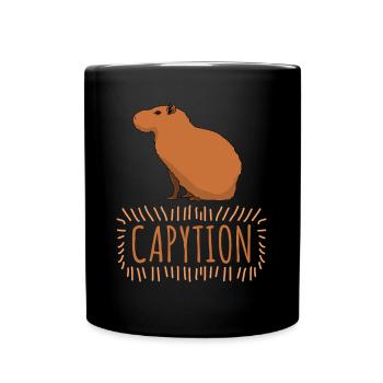 Capybara Caption Capybaras - Tasse einfarbig - Schwarz - Vorne