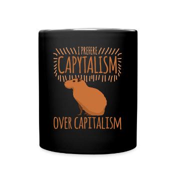 Capybara Capitalism Capybaras - Tasse einfarbig - Schwarz - Vorne