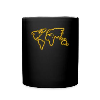 world maps shining earth world map - Full Colour Mug - black - Front