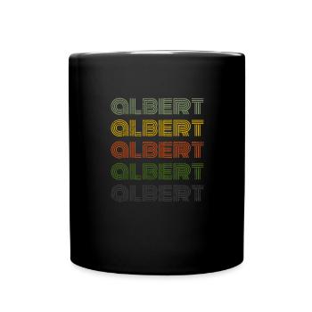 70er Retro Name Vintage Personalisieres Albert - Tasse einfarbig - Schwarz - Vorne