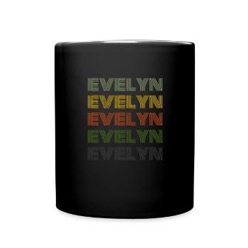 70er Retro Name Vintage Personalisieres Evelyn - Tasse einfarbig - Schwarz - Vorne