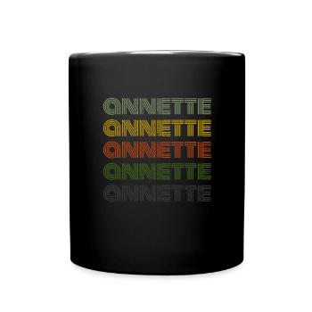 70er Retro Name Vintage Personalisieres Annette - Tasse einfarbig - Schwarz - Vorne