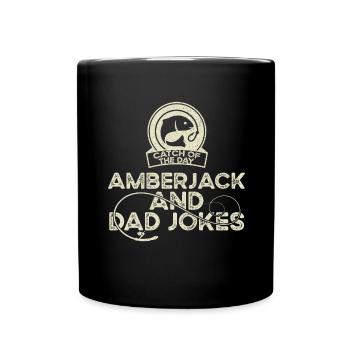 Daddy Jokes – Amberjack Fishing - Full Colour Mug - black - Front