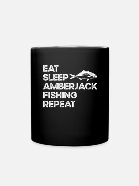 Manger dormir répéter – Pêche à la sériole - Mug uni - noir