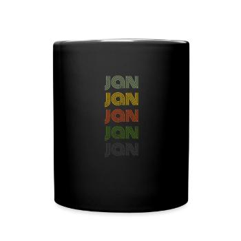 70s Retro Name Vintage Personalisieres Jan - Full Colour Mug - black - Front