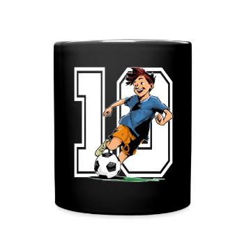 Football Birthday - 10 year old boy - 10. - Full Colour Mug - black - Front