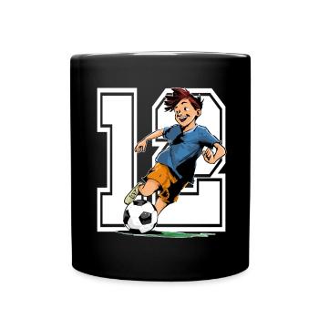 Football Birthday - 12 year old boy - 12. - Full Colour Mug - black - Front