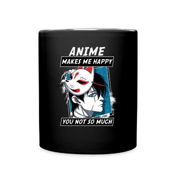 ANIME BOYS4 ANIMEMAKESMEHAPPYYOUNOTSOMUCH - Full Colour Mug - black - Front