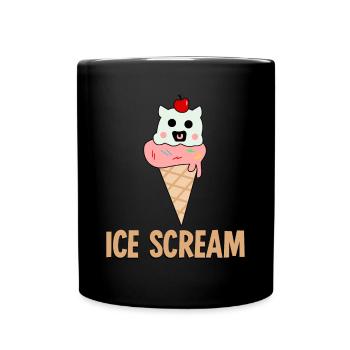 Glace hurlante - Mug uni - noir - Devant