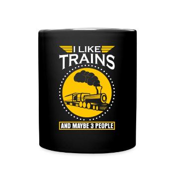 Railroad Engine Driver Model Railway - Full Colour Mug - black - Front