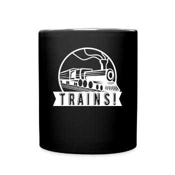 Railway Train Steam locomotive Trains Train driver - Full Colour Mug - black - Front