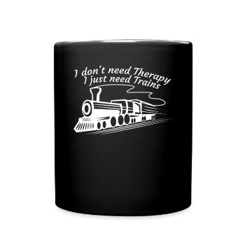 Railway, train driver, train, steam locomotive, trains - Full Colour Mug - black - Front
