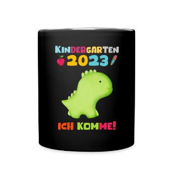 Kindergarten 2023 Ich Komme Jungen Kita Geschenk - Tasse einfarbig - Schwarz - Vorne
