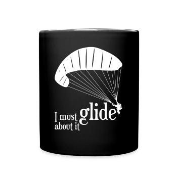 Paragliding Gleitschirmfliegen - Tasse einfarbig - Schwarz - Vorne