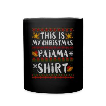 Noël 2 Chemise de pyjama de Noël - Mug uni - noir - Devant