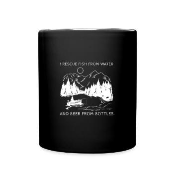 Je sauve le poisson de l’eau et la bière des bouteilles - Mug uni - noir - Devant