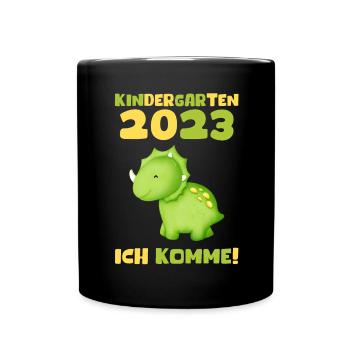 Kindergarten 2023 Ich Komme Jungen Kita Geschenk - Tasse einfarbig - Schwarz - Vorne