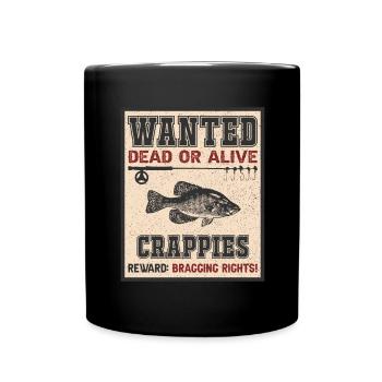Wanted fish - Crappies Fishing - Full Colour Mug - black - Front