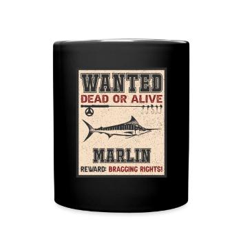 Gesuchte Fisch - Marlin Fischerei - Tasse einfarbig - Schwarz - Vorne