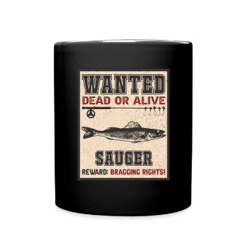 Wanted Fish - Sucker Fishing - Full Colour Mug - black - Front