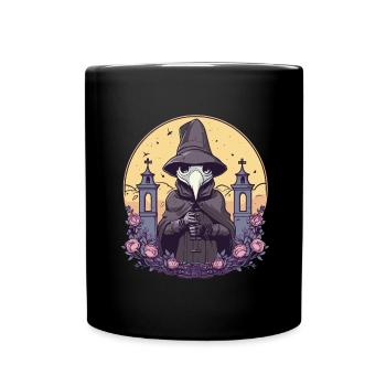 Pastel Goth mignon effrayant Peste Docteur - Mug uni - noir - Devant