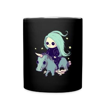 Pastell Goth Kawaii Süßes - Tasse einfarbig - Schwarz - Vorne