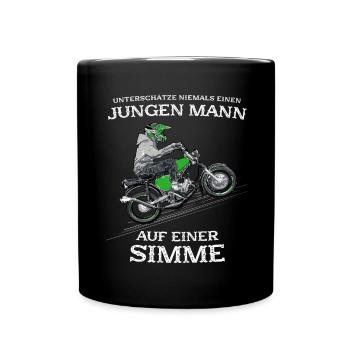 Lustiger Spruch Simsonfahrer S50 S51 Simme Moped - Tasse einfarbig - Schwarz - Vorne