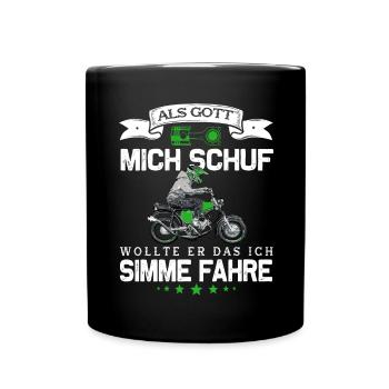 Lustiger Spruch Simsonfahrer S50 S51 Simme Moped - Tasse einfarbig - Schwarz - Vorne
