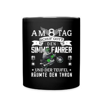 Lustiger Spruch Simsonfahrer S50 S51 Simme Moped - Tasse einfarbig - Schwarz - Vorne