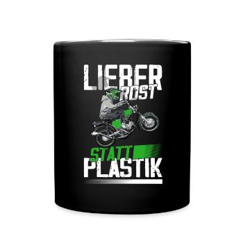 Lustiger Spruch Simsonfahrer S50 S51 Simme Moped - Tasse einfarbig - Schwarz - Vorne