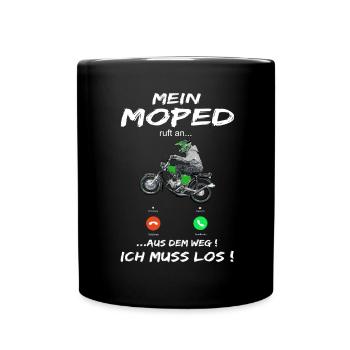 Lustiger Spruch Simsonfahrer S50 S51 Simme Moped - Tasse einfarbig - Schwarz - Vorne