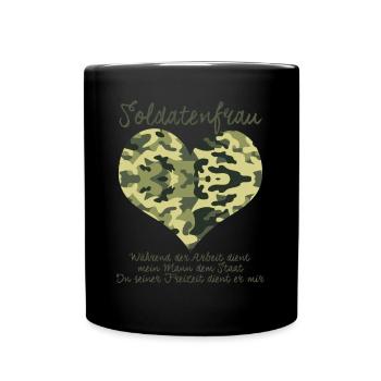 Soldier's wife funny saying - Full Colour Mug - black - Front