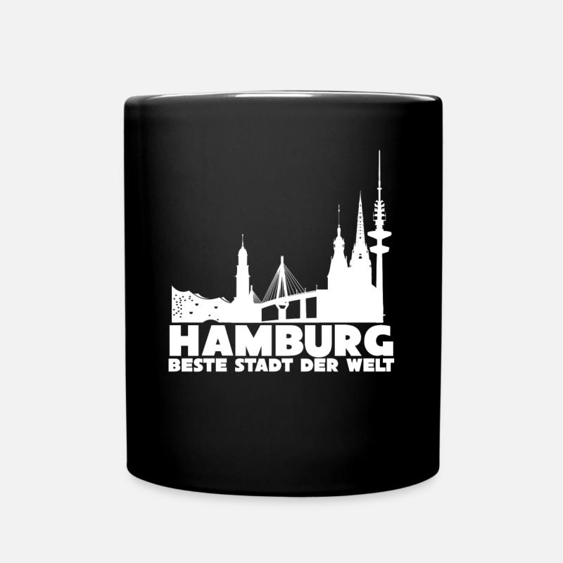 Hamburger Stadt Hamburg - Tasse einfarbig - Schwarz