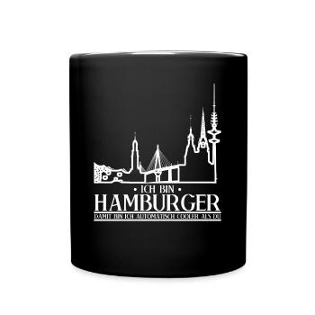 Hamburg Witz für Hamburger - Tasse einfarbig - Schwarz - Vorne