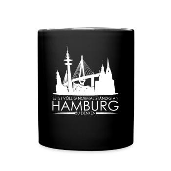 Hamburg Brücke Hamburger - Tasse einfarbig - Schwarz - Vorne