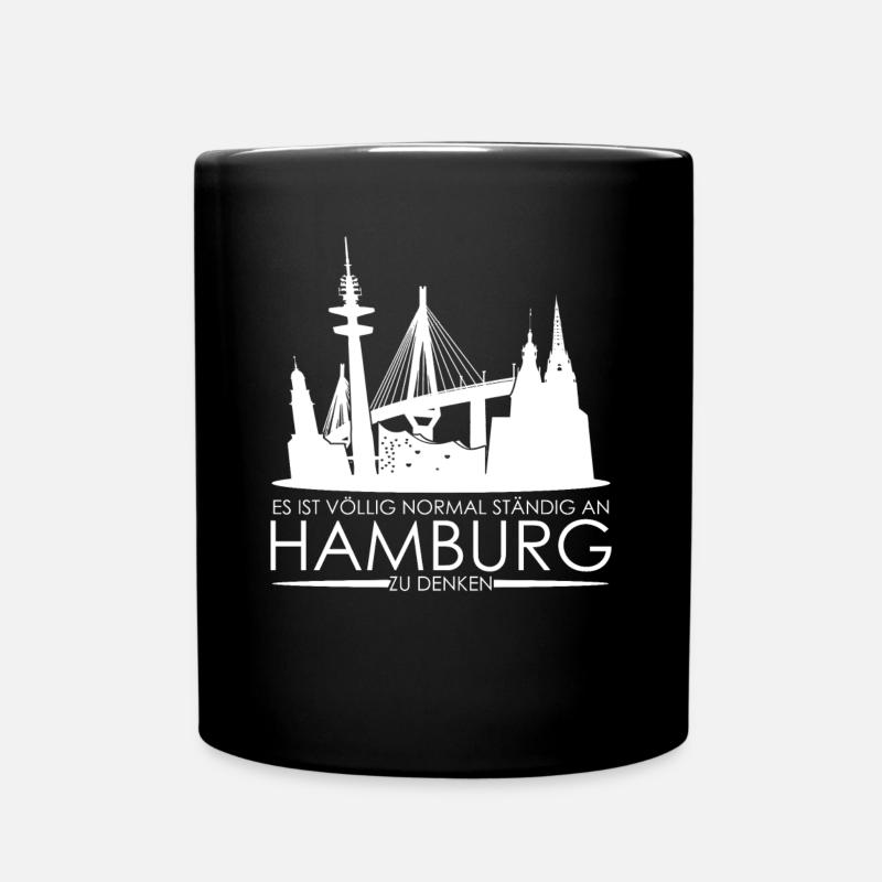 Hamburg Brücke Hamburger - Tasse einfarbig - Schwarz