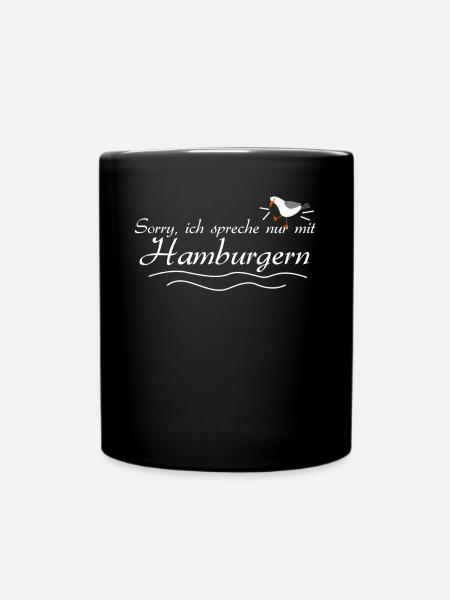 Hamburger Möwe Hamburg - Tasse einfarbig - Schwarz
