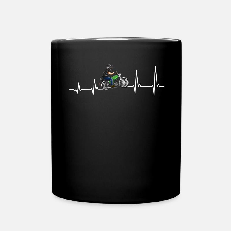 Herzschlag Simsonfahrer S50 S51 Simme Moped - Tasse einfarbig - Schwarz