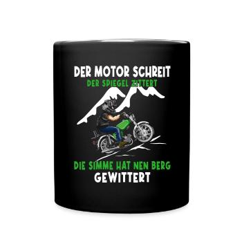 Lustiger Spruch Simsonfahrer S50 S51 Simme Moped - Tasse einfarbig - Schwarz - Vorne