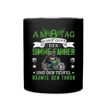 Lustiger Spruch Simsonfahrer S50 S51 Simme Moped - Tasse einfarbig - Schwarz - Vorne