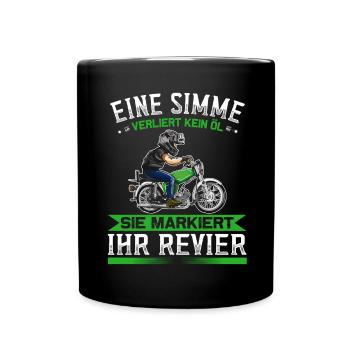 Lustiger Spruch Simsonfahrer S50 S51 Simme Moped - Tasse einfarbig - Schwarz - Vorne