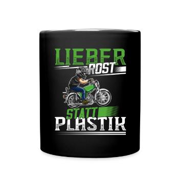 Lustiger Spruch Simsonfahrer S50 S51 Simme Moped - Tasse einfarbig - Schwarz - Vorne